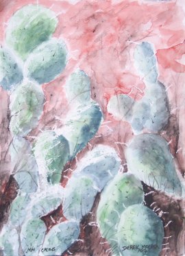 prickley pear cactus southwestern art painting